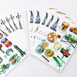 Rive DROIT/GAUCHE : un charmant coffret de 10 Cartes Postales Aquarelle Paris pour le francophile ou passionné de voyages