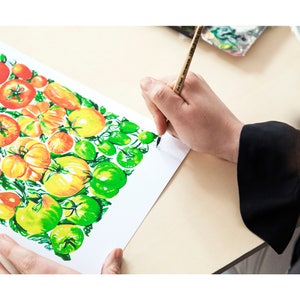 Tomate / tomates : Une impression numérique de fruits et légumes à laquarelle pour les gourmands amateurs de tomates image 2