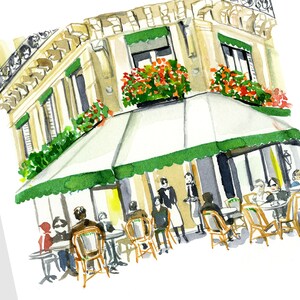 DEUX MAGOTS Watercolor Print A4 / Parisian Watercolor Digital Print