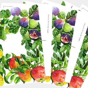 Postales navideñas de acuarela botánica / Impresionante conjunto de 10 tarjetas
