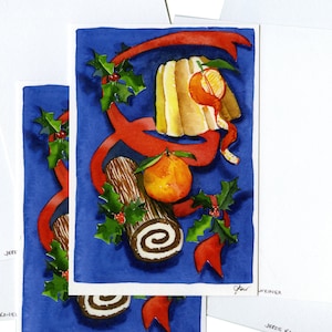 Holiday cards / "Christmas in Paris" watercolor greeting cards, set of 10