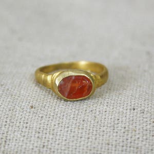 Carnelian Gold Ring For Moran