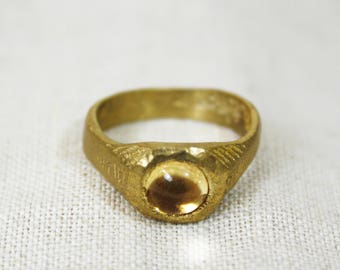 Ethnic Gold Ring, Gold Ring, Engagement ring, Statement Gold Ring, Gemstone Gold Ring , Gemstone Ring, Citrine Ring, 18K gold ring, 14k gold