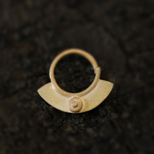 14K Solid Gold Hoop Nose Ring, Ethnic Nose Ring, Gold Nose Ring, Tribal Nose Ring, Nose Piercing, Big Nose Ring, Gold Nose Ring, Septum