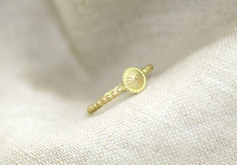 Minimalist Gold Ring, Ethnic Solid Gold Ring, Dainy Thin Gold Ring, Solid Gold Stacking Ring, 14K Simple Gold Ring, Dainty Dome Gold Ring image 5