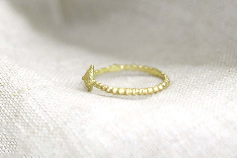 Minimalist Gold Ring, Ethnic Solid Gold Ring, Dainy Thin Gold Ring, Solid Gold Stacking Ring, 14K Simple Gold Ring, Dainty Dome Gold Ring image 6