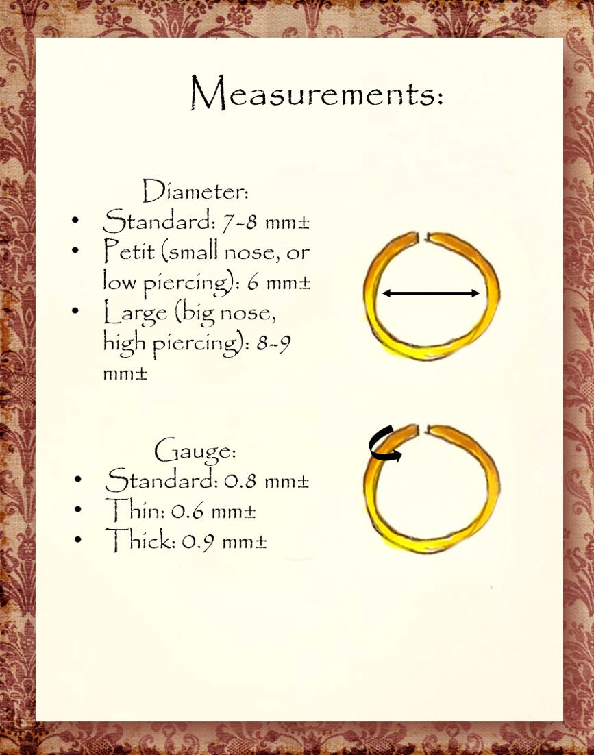 Ethnic Hoop Nose Ring, Gold Indian Hoop Nose Ring, Tribal Nose Ring