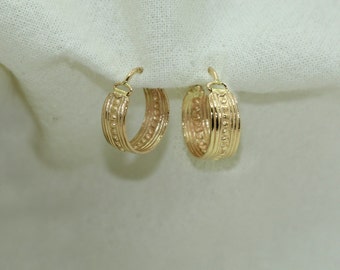 Small Gold Hoop Earrings, Solid Gold Hoop Earrings, Solid Gold