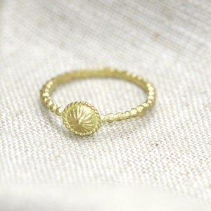Minimalist Gold Ring, Ethnic Solid Gold Ring, Dainy Thin Gold Ring, Solid Gold Stacking Ring, 14K Simple Gold Ring, Dainty Dome Gold Ring image 4