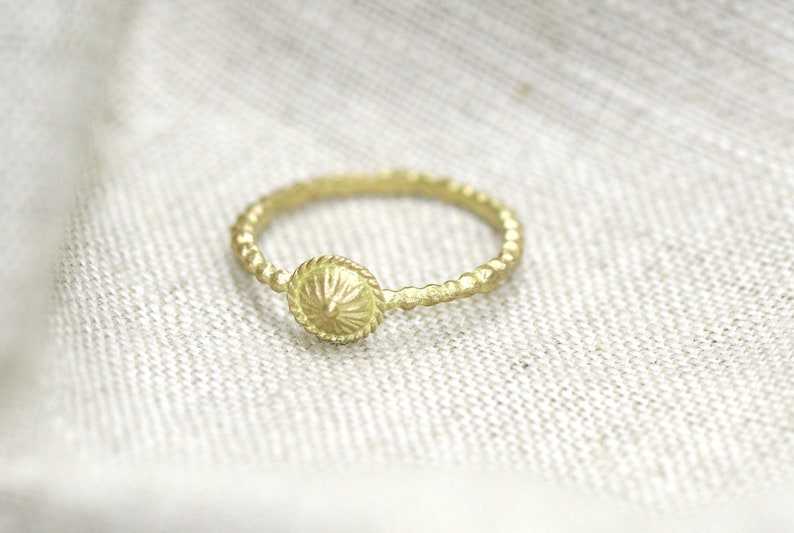 Minimalist Gold Ring, Ethnic Solid Gold Ring, Dainy Thin Gold Ring, Solid Gold Stacking Ring, 14K Simple Gold Ring, Dainty Dome Gold Ring image 4