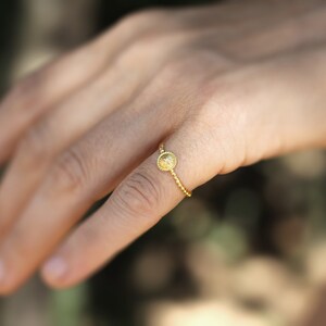 Minimalist Gold Ring, Ethnic Solid Gold Ring, Dainy Thin Gold Ring, Solid Gold Stacking Ring, 14K Simple Gold Ring, Dainty Dome Gold Ring image 2