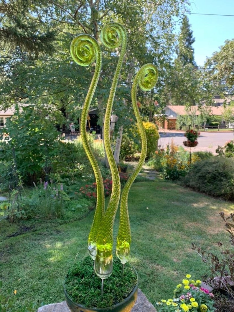 Hand Blown Glass Fiddle Heads Hand Blown Glass Art Glass Etsy