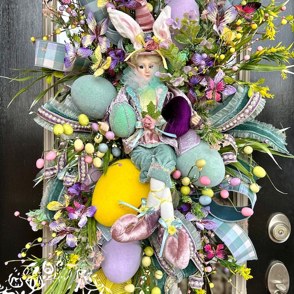 Easter Swag, Easter Wreath, Easter Decor, Easter Home Decor, Whimsical Easter Swag, Spring Swag, Easter Egg Swag, Spring Home Decor, Swag