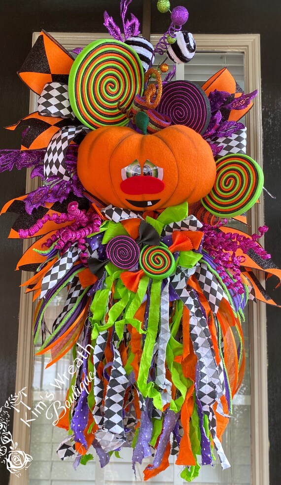 Halloween Swag Pumpkin Swag Pumpkin Decor Pumpkin Swag Etsy