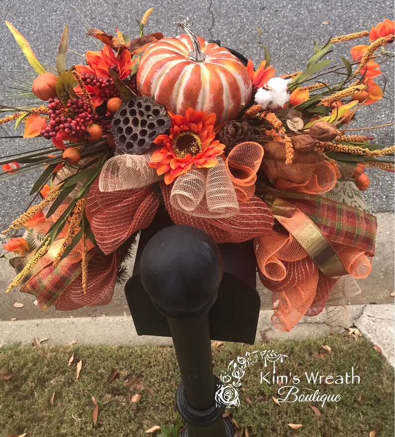 Mailbox Swag Fall Swag Modern Fall Decor Fall Holiday Swag Etsy
