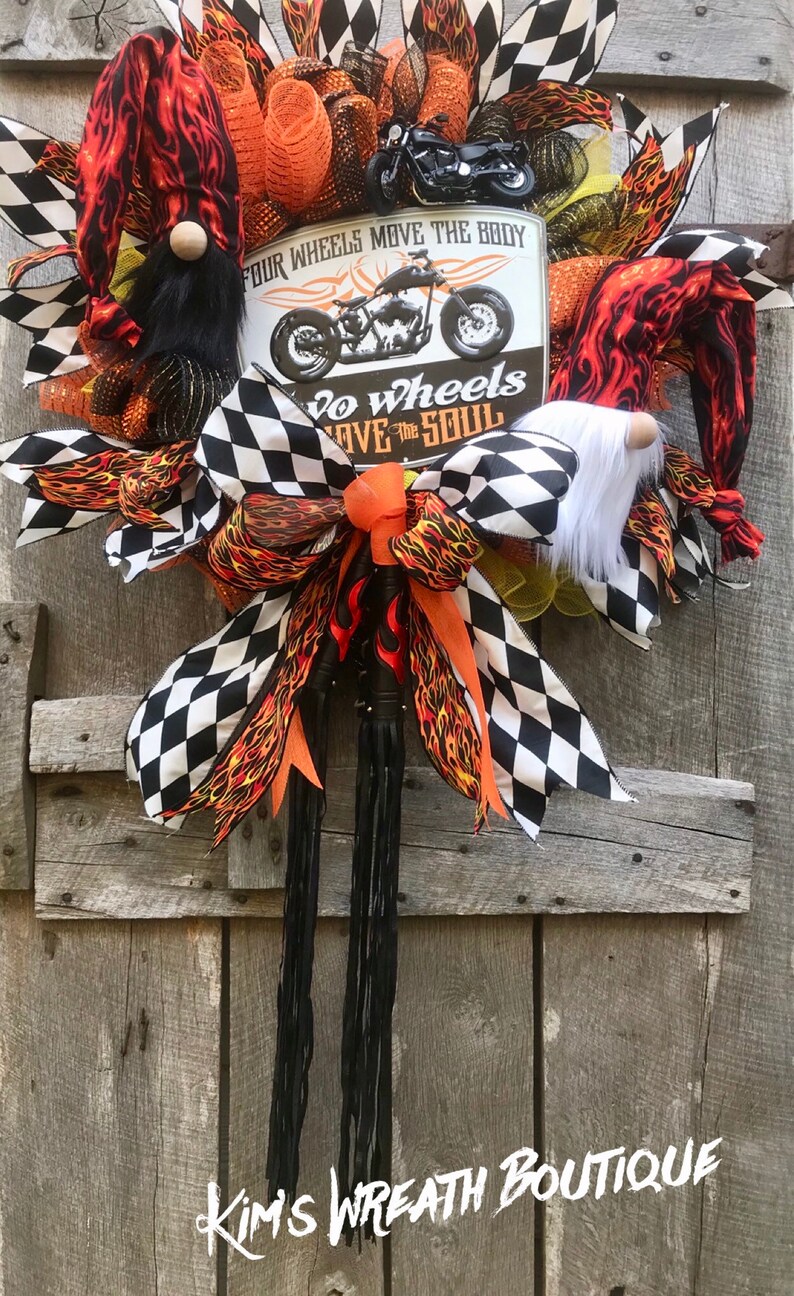 Motorcycle Wreath Motorcycle Decor Motorcycle Party Etsy