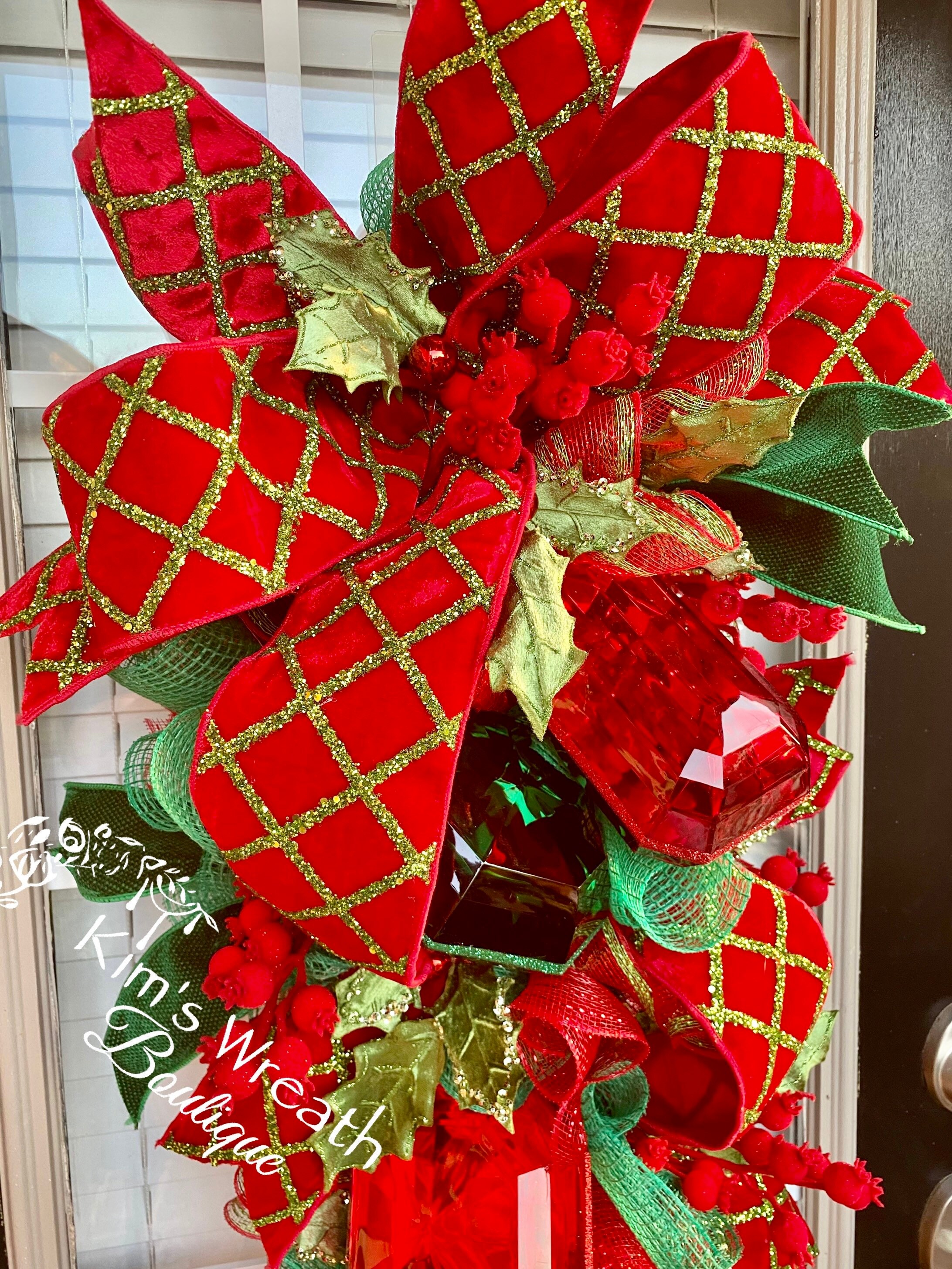 Christmas Wreath Christmas Swag Jeweled Swag Christmas Etsy