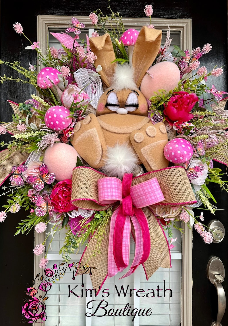 Bunny Wreath Bunny Decor Bunny Home Decor Spring Wreath Etsy