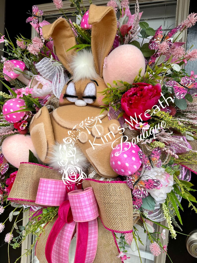 Bunny Wreath Bunny Decor Bunny Home Decor Spring Wreath Etsy