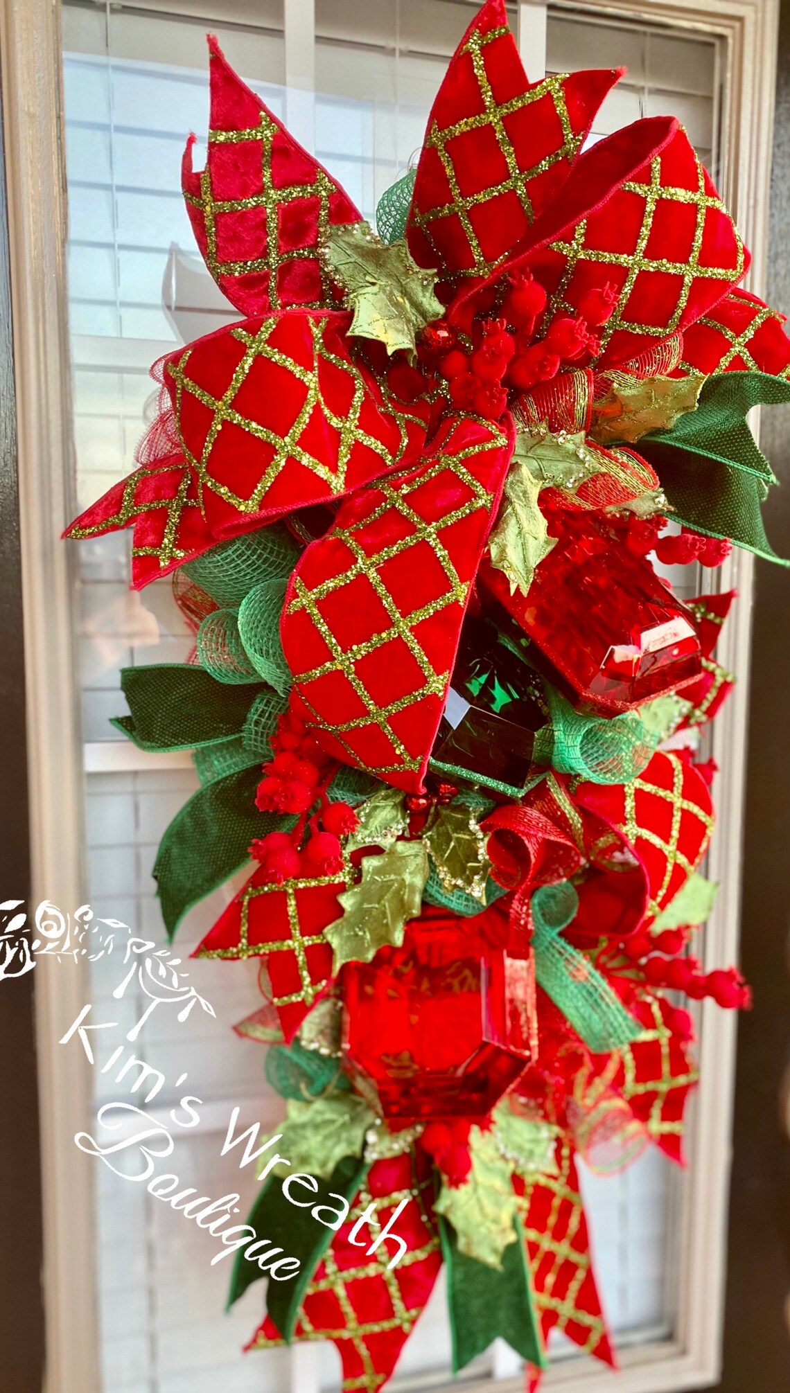 Christmas Wreath Christmas Swag Jeweled Swag Christmas Etsy