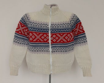 Nordic vintage unisex wool zipper sweater pullover kids for 2-4 years old kids