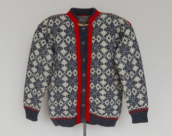 Nordic vintage wool cardigan kids girls Scandinavian sweater, Size about 6-8 years kids