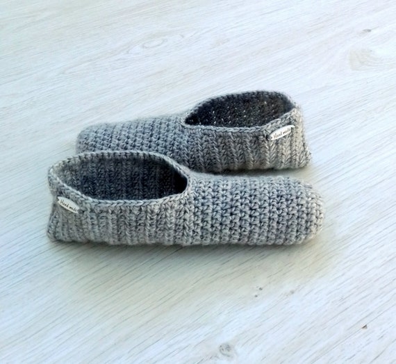 Frauen grau Hausschuhe Socken häkeln Hausschuhe Geschenk für Frauen grau Hausschuhe Socken häkeln Hausschuhe Geschenk für