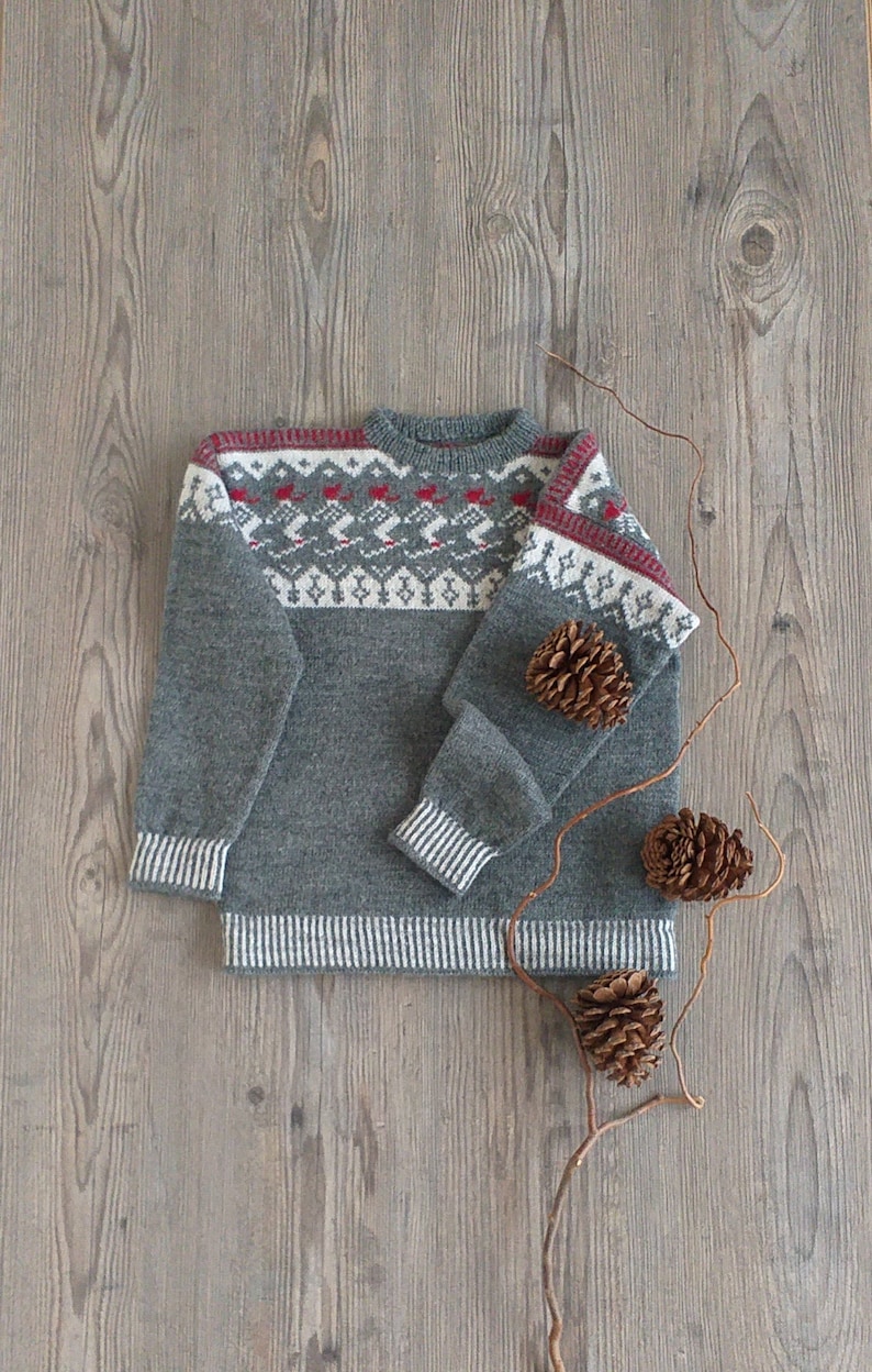 Vintage Nordic knit sweater kids/ Scandinavian style kids Etsy