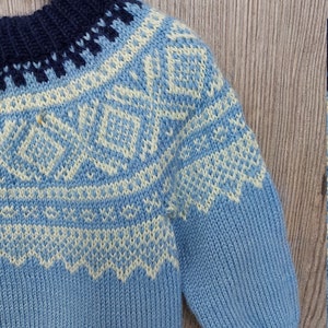 Icelandic sweater for toddler vintage fair isle knit sweater pullover kids boys, Size 2 years kids image 5