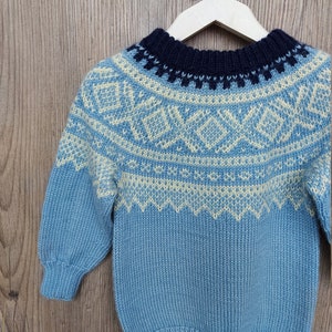 Icelandic sweater for toddler vintage fair isle knit sweater pullover kids boys, Size 2 years kids image 8