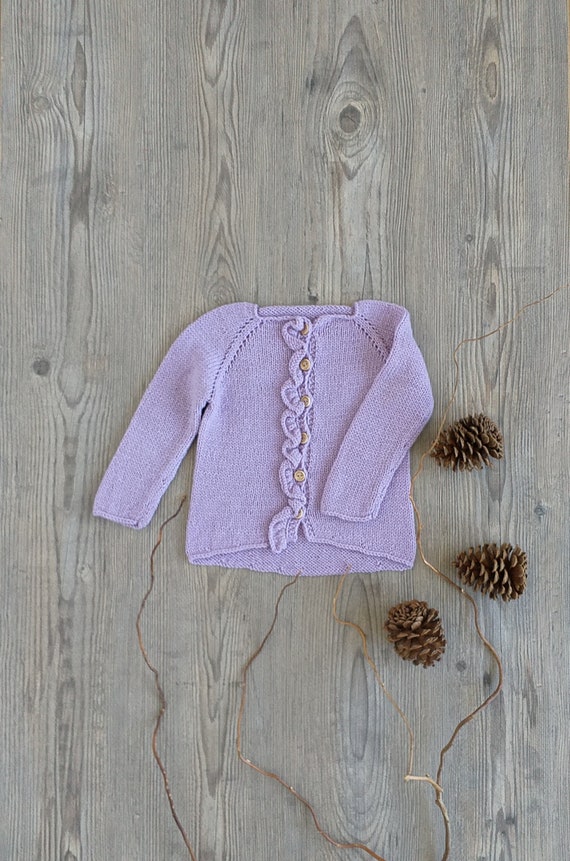 lilac wool cardigan