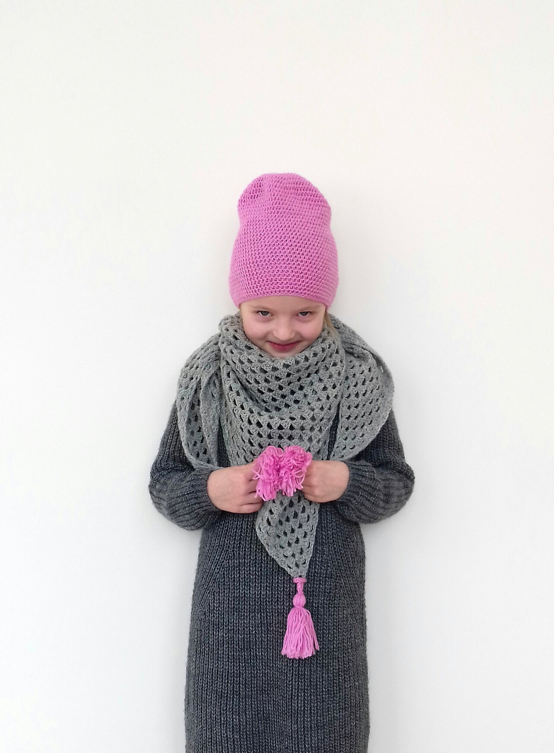 merino wool scarf and hat set