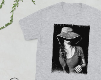 Girl wearing floppy hat Unisex Streetwear T-shirt | Exclusive design | Street photography | International Women's Day