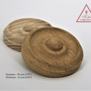 Wood rosette Furniture applique Wood turned decor Wood medallion Furniture wood decor Wall wood decor Furniture rosette applique Wood onlay