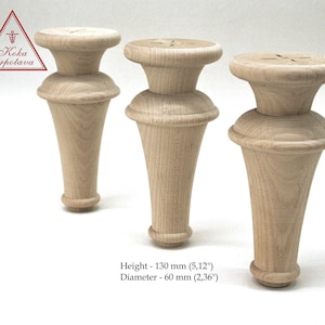 FINDIR 4 Piezas Patas de Madera para Muebles 20 cm Patas para Muebles  Madera Redondas con