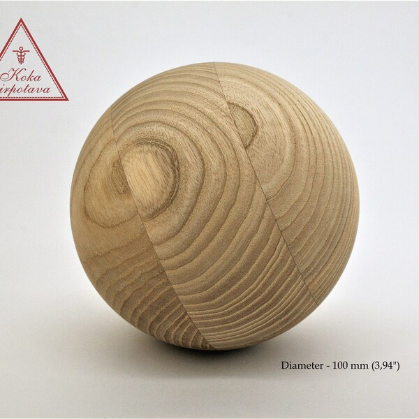Wood ball 100 mm Large wood ball Wood sphere 100 mm Wood ball 3,94" Turned wooden ball Wood ball ornament Unfinished wood ball Quality ball