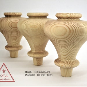 Juego de 4 piezas Patas de madera cónicas para muebles Patas de muebles  Patas de mesa de centro Patas de sofá Patas de gabinete Patas de muebles de madera  Patas de mesa 