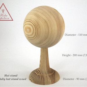 Hat stand wood Stand for hatmaker Hat holder Baby hat stand Wood baby mannequin Form for hatmakers Turn wood hat stand Wood hat holder Stand