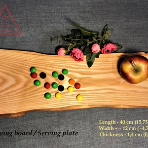 Serving board Serving Plate wood Serving Tray Dining table decor Kitchen decor 15.75x4.72 inches Not glued in one piece Ash wood board