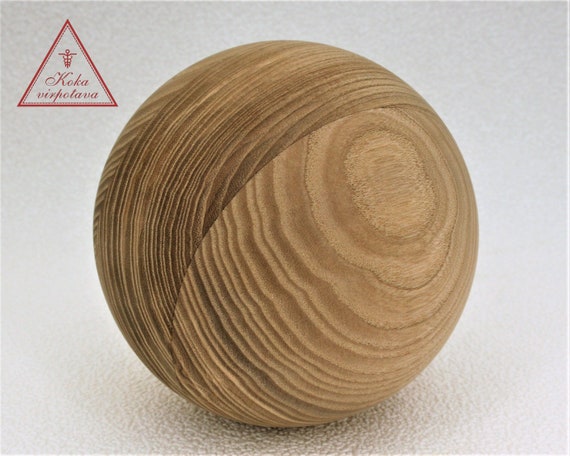 Wood Ball 120 Mm Large, Large Wooden Sphere