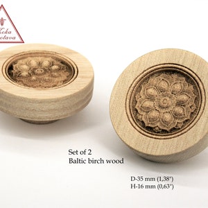 2er Set Möbelknäufe Möbelknäufe Holz Lasergravierte Holzknäufe Moderne Möbelknäufe Holzgriff Holzschubladengriff Gedrehter Knopf
