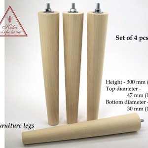 Set of 4 pcs Tapered Wooden Legs for furniture Furniture Feet Sofa legs Cabinet Legs Furniture legs wood Table legs Vanity feet Legs wood