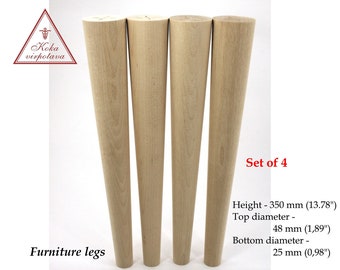 Set of 4 pcs Tapered Wooden Legs for furniture Furniture Feet Sofa legs Cabinet Legs Wooden Furniture legs Table legs Vanity feet Legs wood