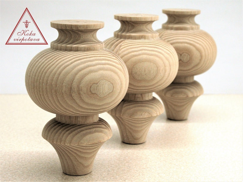 Wood Furniture Leg Wood Turned Feet Sofa Leg Farmhouse Table Etsy