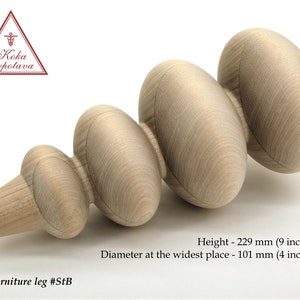 Turn wood leg Wood table leg H229mm Furniture leg wood Sofa leg Furniture foot wood Coffee table leg Cabinet leg wood Farmhouse table leg