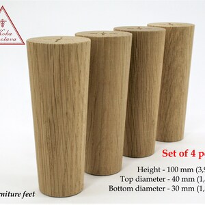 Set van 4 stuks Meubelpoten Taps toelopende houten poten voor meubels Salontafelpoten Bankpoten Kastpoten Houten meubelpoten Tafelpoten