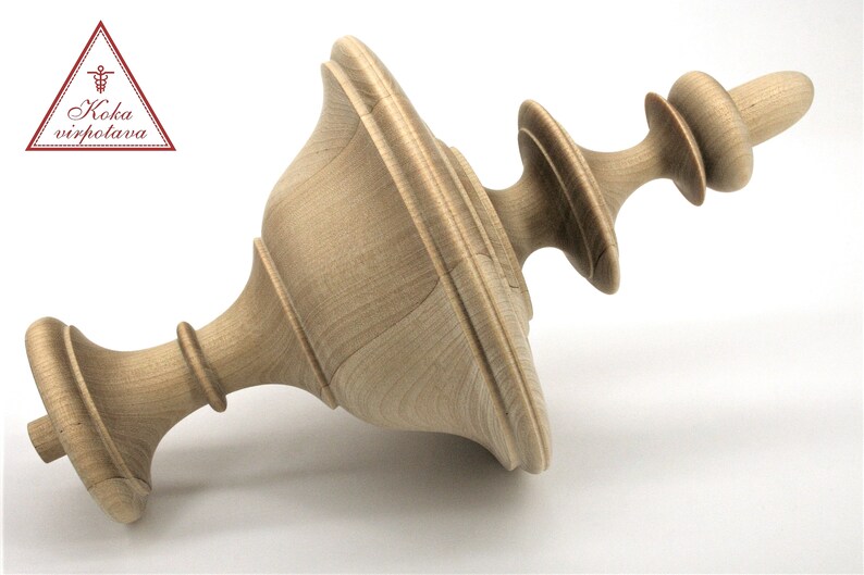 Wood post finial Wood finial decor Furniture decor Bed finial Etsy