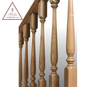 Set of 10 Stair Spindles Wood Balusters Stair railings Stair Balusters Turn wood spindles Staircase railings Stair accessories Cabinet decor