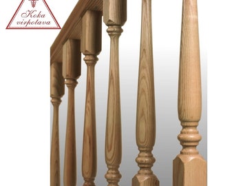 Set of 10 Stair Spindles Wood Balusters Stair railings Stair Balusters Turn wood spindles Staircase railings Stair accessories Cabinet decor