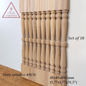 Set of 10 Stair spindles Wood stair spindles Stair balusters Stair railing Staircase balusters Stair  Turn wood spindles Unfinished spindle